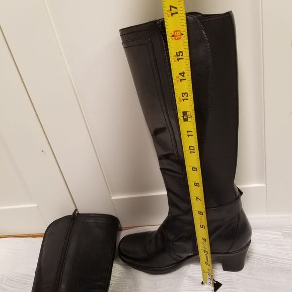 Clarks Bendables Tall Black Leather Boots Women's 7.5M - Picture 12 of 12